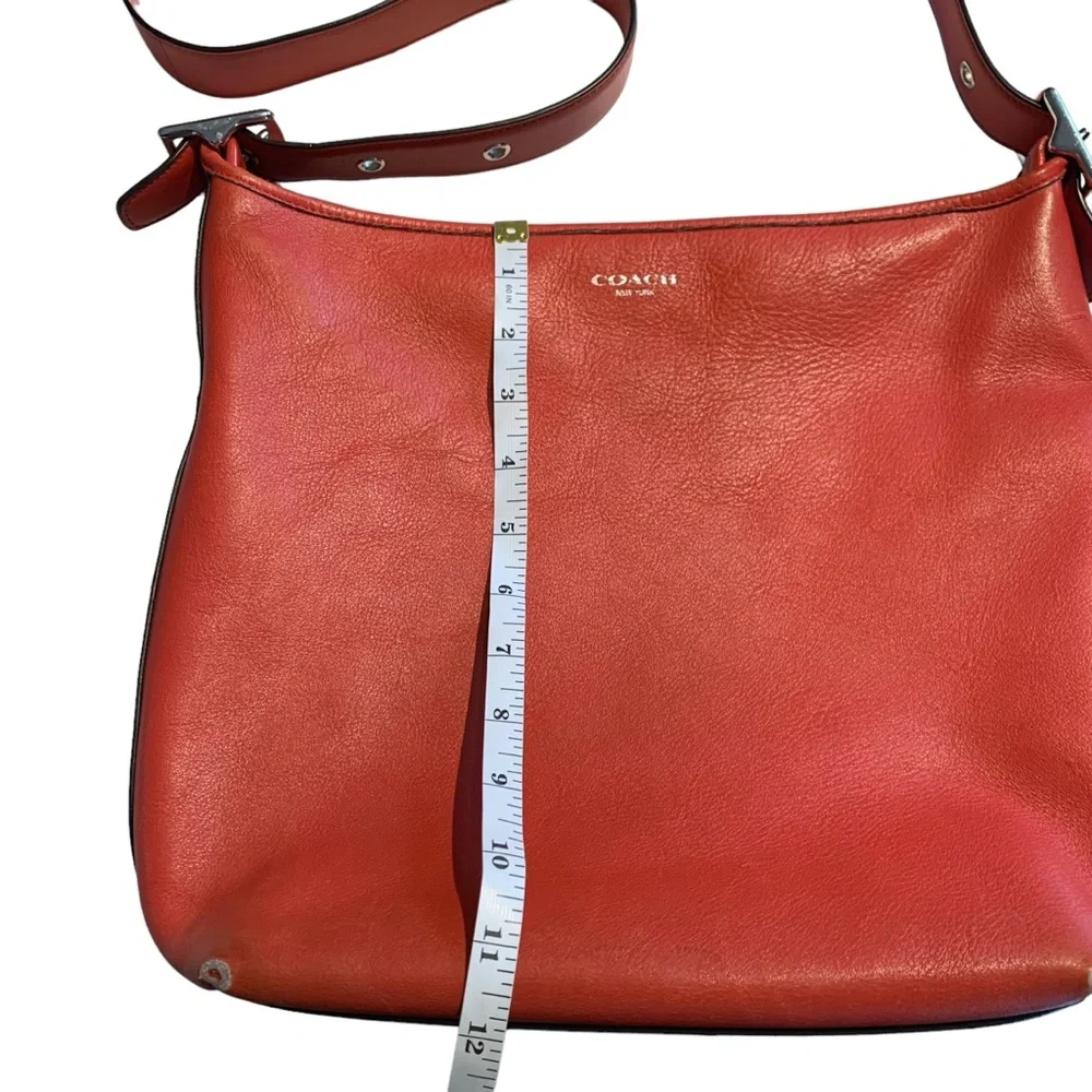 Coach Legacy Leather Hobo Shoulder Bag Burnt Red Adjustable Strap Purse